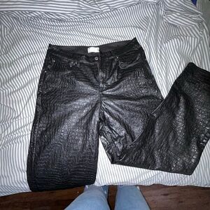 ASOS Black Croc-Embossed Dress Pants